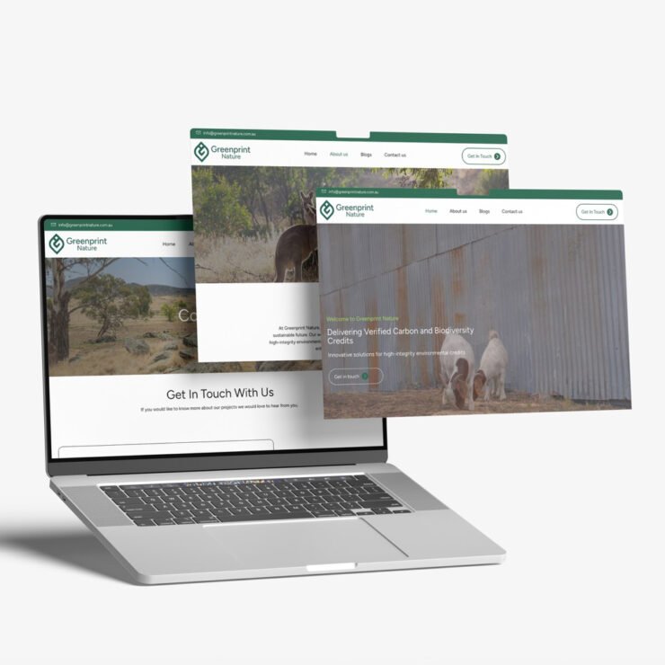 Greenprint website design on laptop