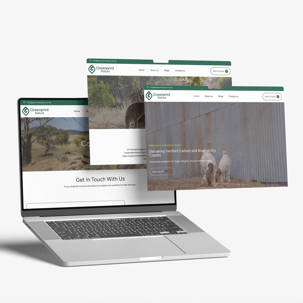 Greenprint website design on laptop