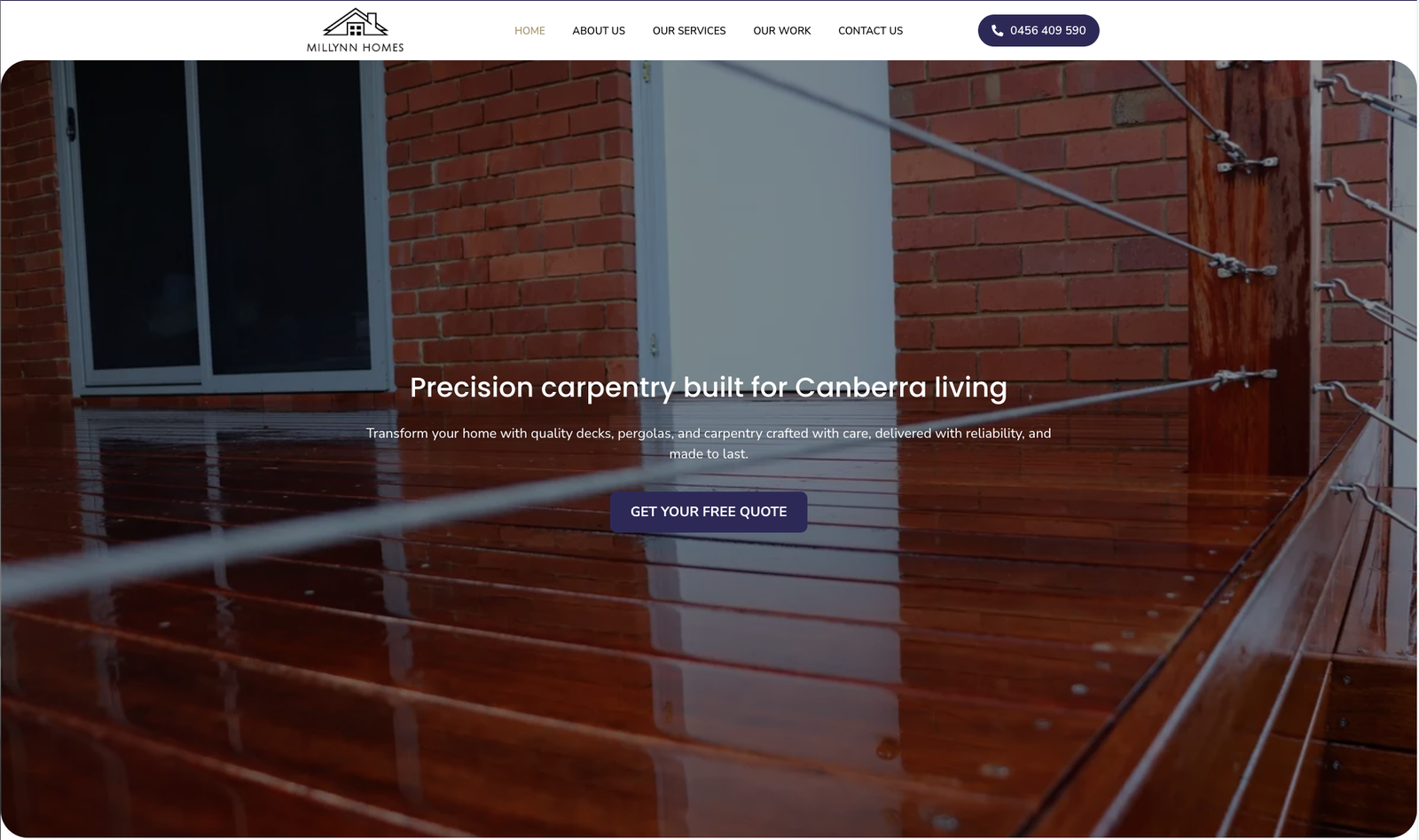 Millynn Homes website homepage