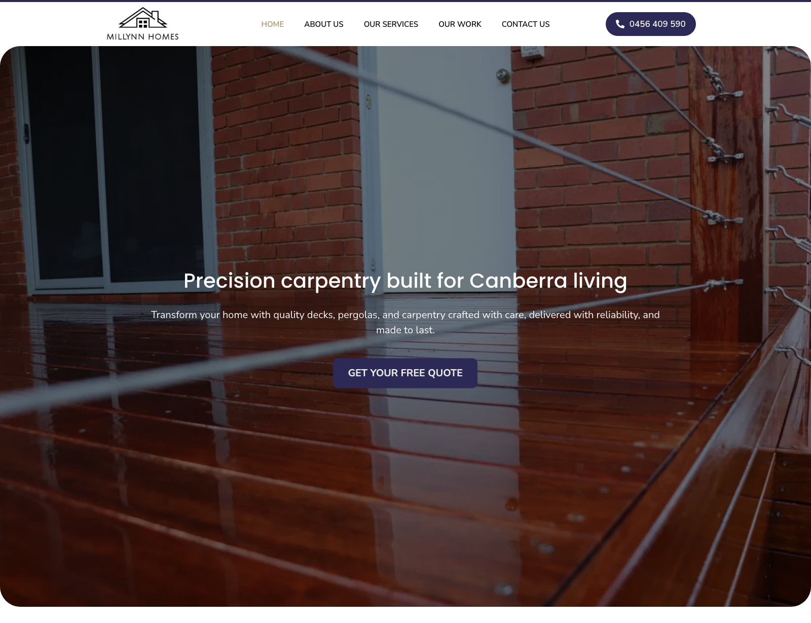 Millynn Homes website homepage