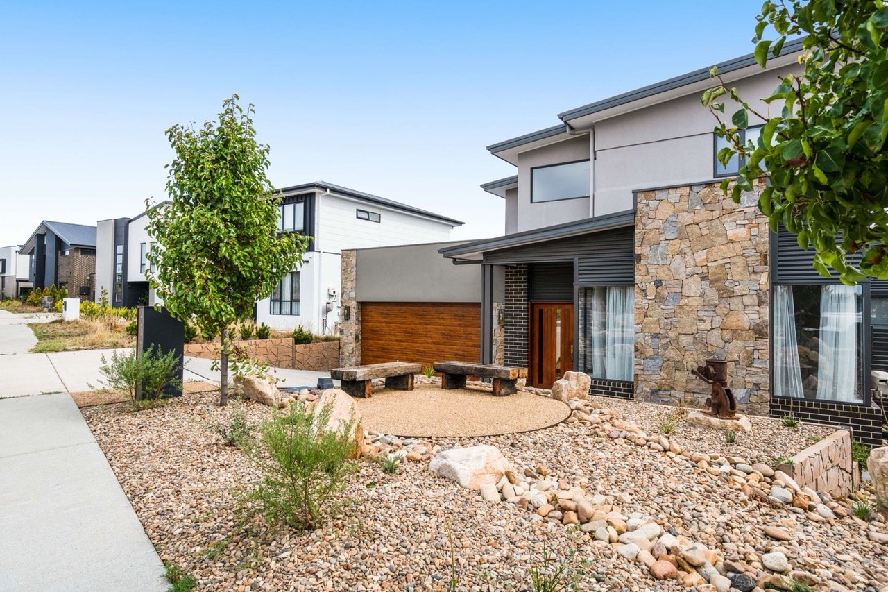 Completed new home exterior in Canberra