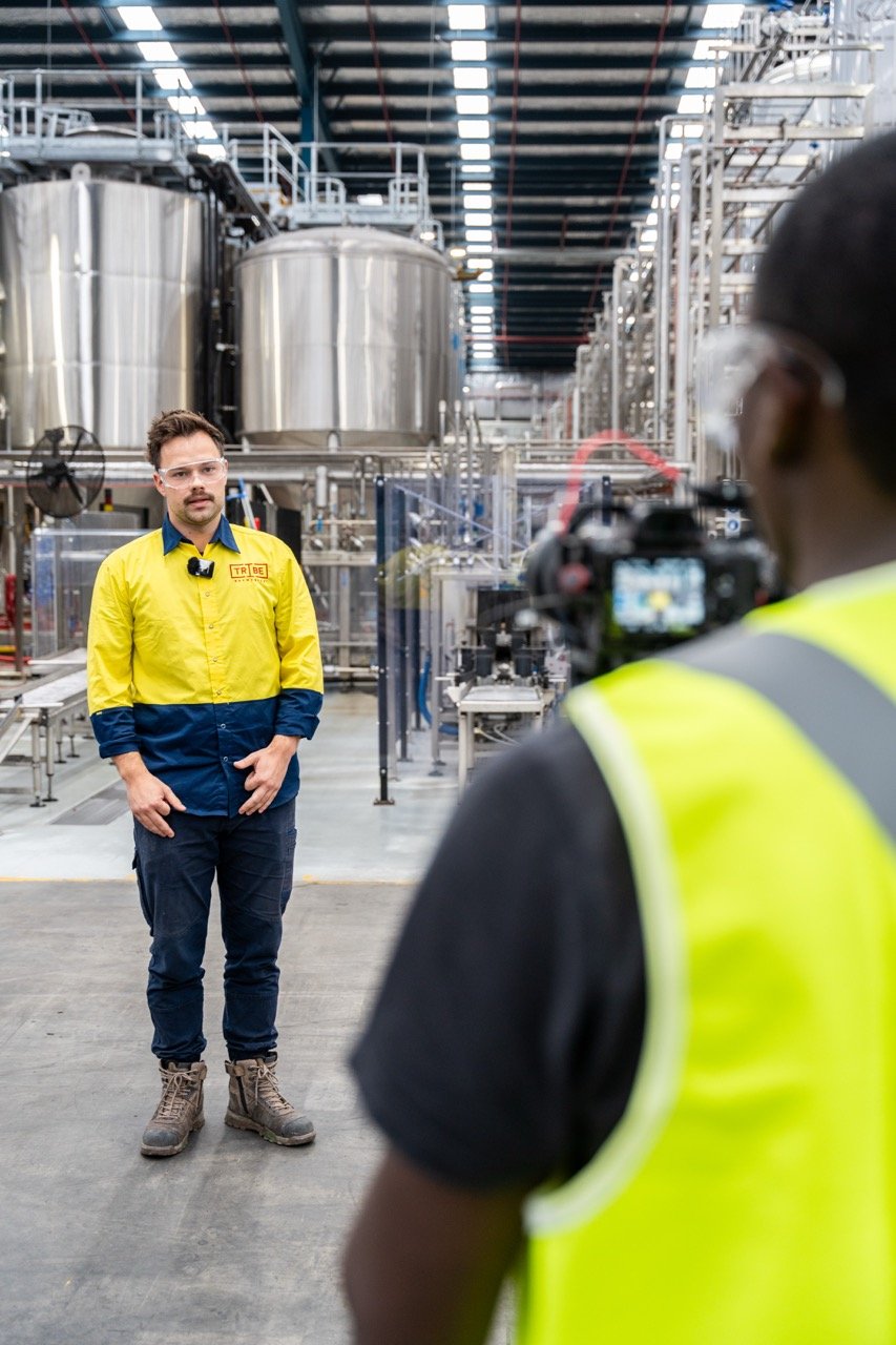 On location filming at Tribe Breweries