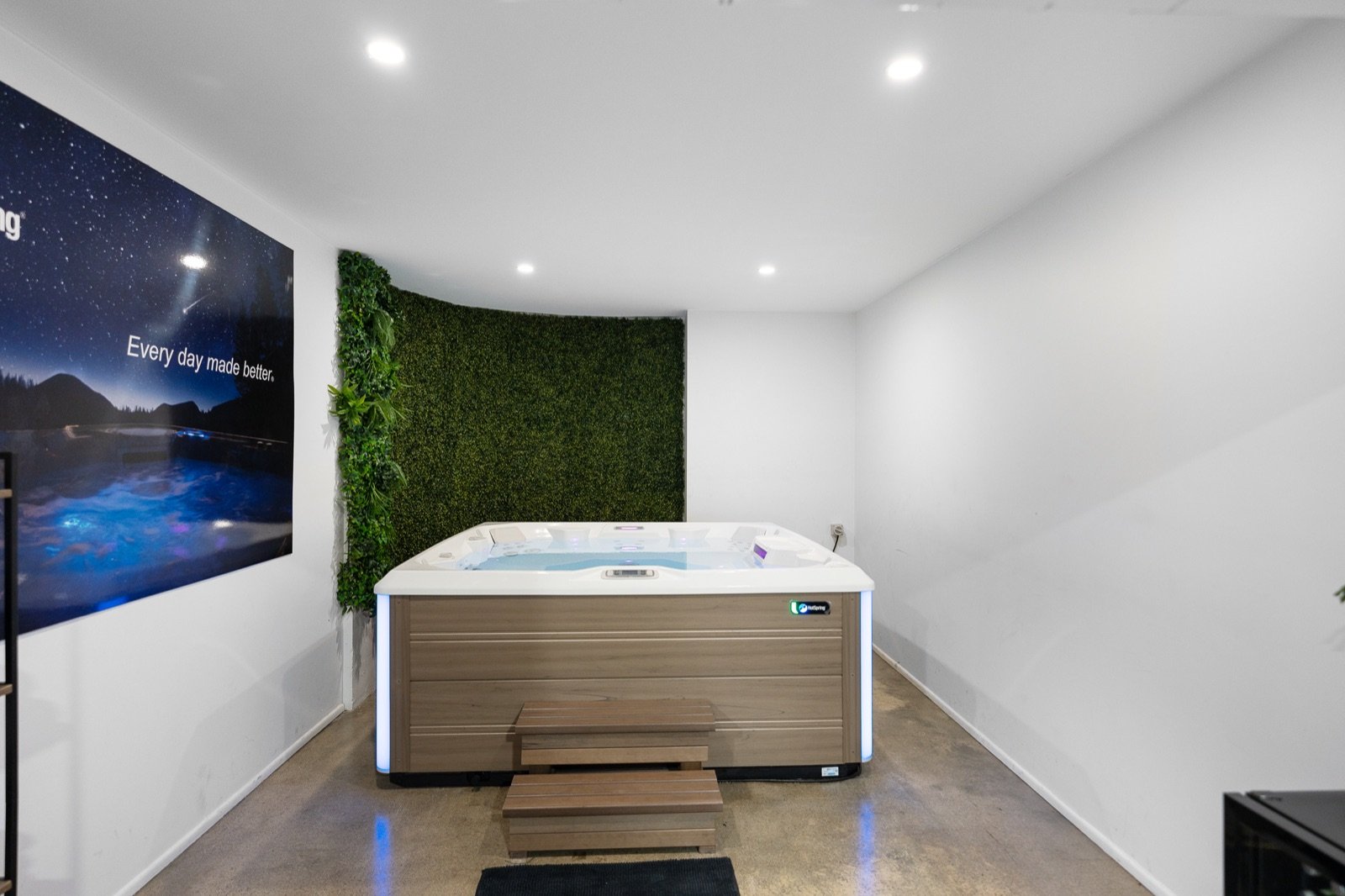 Hot Spring hot tub display room at Brisbane Spa Super Centre
