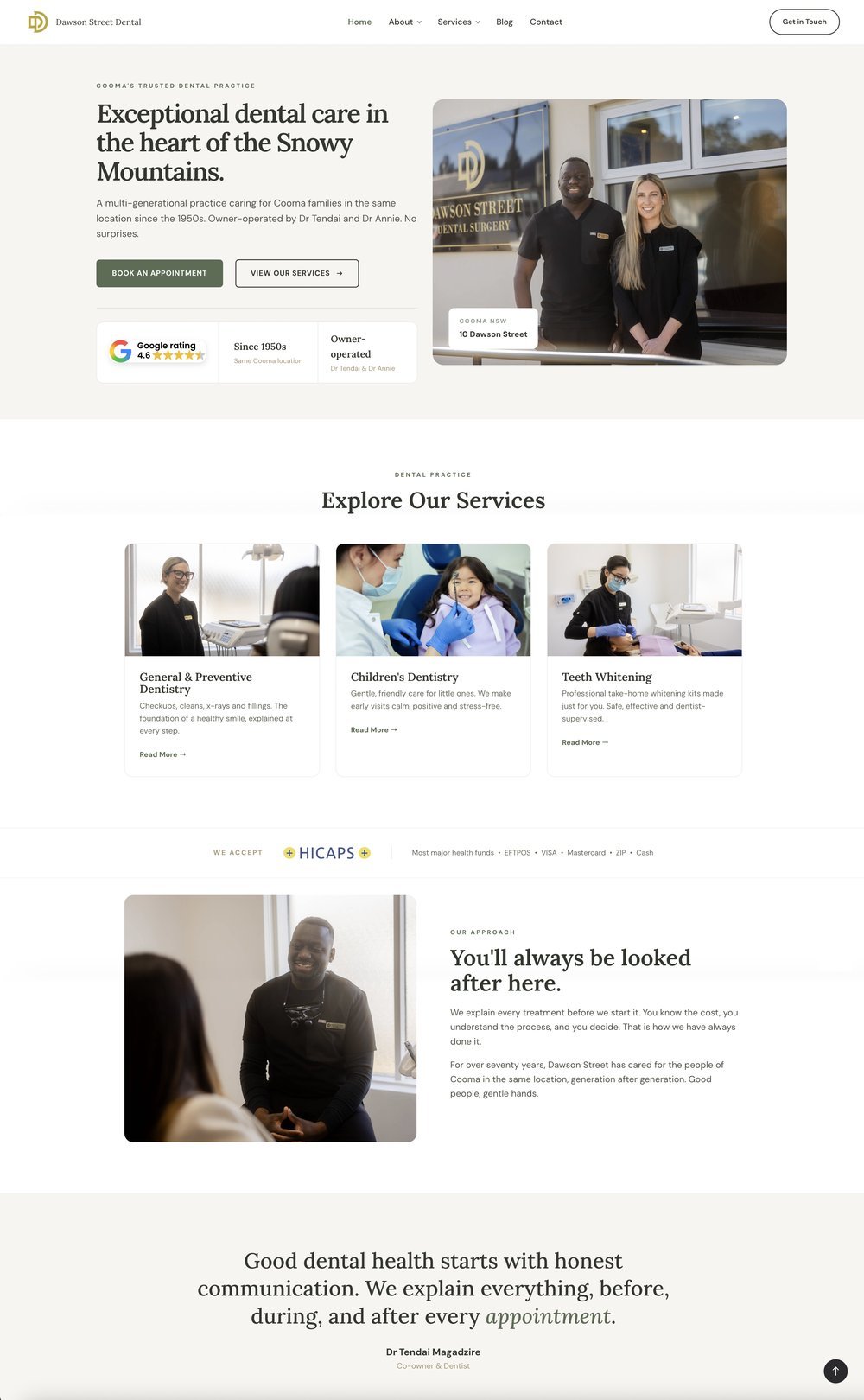 Dawson Street Dental Surgery website