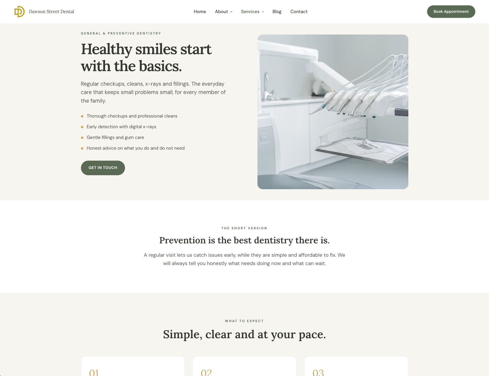Dawson Street Dental contact page